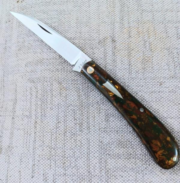 Jason Taber Russian Military Rag Micarta Wharnie Trapper..3.5" closed..Cpm154..coa and pouch Jason Taber Russian Military Rag Micarta Wharnie Trapper..3.5" closed..Cpm154..coa and pouch