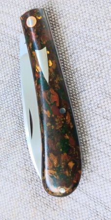 Jason Taber Russian Military Rag Micarta Wharnie Trapper..3.5" closed..Cpm154..coa and pouch 