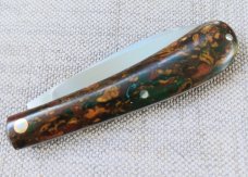 Jason Taber Russian Military Rag Micarta Wharnie Trapper..3.5" closed..Cpm154..coa and pouch 