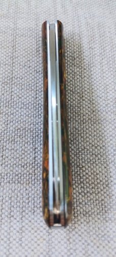 Jason Taber Russian Military Rag Micarta Wharnie Trapper..3.5" closed..Cpm154..coa and pouch 