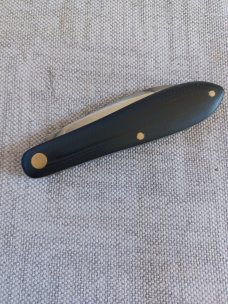 Tracy LaRock Teardrop Wharn..W2..Black G10.. 2.5" blade and 3 5/8" closed..Hamon..brass liners & pin