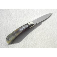 NOS AKC ITALIAN CLASSIC SPEED HUNTER BEAUTIFUL GENUINE BRAZILIAN HORN NICKEL SILVER BOLSTERS 