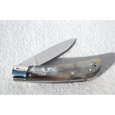 NOS AKC ITALIAN CLASSIC SPEED HUNTER BEAUTIFUL GENUINE BRAZILIAN HORN NICKEL SILVER BOLSTERS 