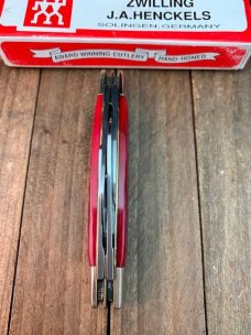 Henckels by Boker 4 Blade Congress Red Pin Feather Jigged Bone