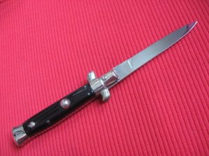 Vintage 1960's Italian Small 6 3/4" Size Button Open Button Close Stiletto Switchblade Knife