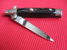Vintage 1960's Italian Small 6 3/4" Size Button Open Button Close Stiletto Switchblade Knife