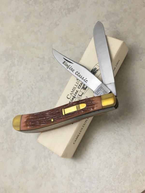 Camillus USA Rimfire Classic 22LR-2 Delrin Trapper Knife in Box
