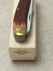 Camillus USA Rimfire Classic 22LR-2 Delrin Trapper Knife in Box