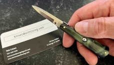Chad Ruben Customized 4.5 Inch "MANIAGO ITALY' Switchblade, Venom Green Kirinite Handle, Unused 