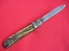 Vintage German Bonsa Stag Leverlock Switchblade Knife
