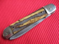 Vintage German Bonsa Stag Leverlock Switchblade Knife