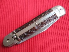 Rare Vintage German F.A. BOWER IMP. CO. Jigged Bone Leverlock Knife