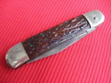 Rare Vintage German F.A. BOWER IMP. CO. Jigged Bone Leverlock Knife