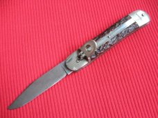 Rare Vintage German F.A. BOWER IMP. CO. Jigged Bone Leverlock Knife