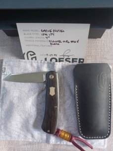 Jared Oeser Native Flipper Linerlock..Zircote...Cpm154. 4" closed..Full Swag..DOB 5/2021