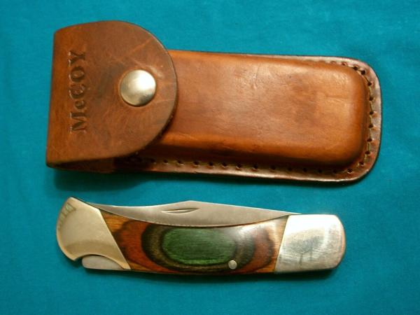CUSTOM MCCOY HUNTER HUNTING SKINNING LOCKBACK FOLDING SURVIVAL POCKET KNIFE KNIVES SHEATH USA