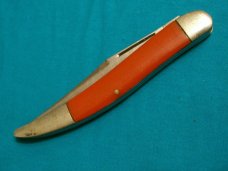 VINTAGE CRAFTSMAN 9458 RED HANDLE TRAPPER FOLDING POCKET TOOTHPICK TICKLER KNIFE KNIVES OLD