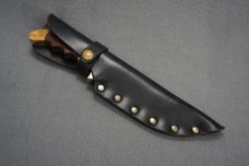 + SCARCE VTG RIGID USA 'REBEL' HUNTING KNIFE W/FINGER GROOVES & ORIG SHEATH! +