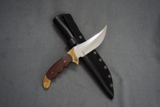 + SCARCE VTG RIGID USA 'REBEL' HUNTING KNIFE W/FINGER GROOVES & ORIG SHEATH! +