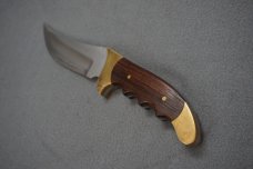 + SCARCE VTG RIGID USA 'REBEL' HUNTING KNIFE W/FINGER GROOVES & ORIG SHEATH! +