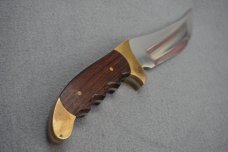 + SCARCE VTG RIGID USA 'REBEL' HUNTING KNIFE W/FINGER GROOVES & ORIG SHEATH! +
