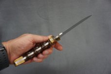+ SCARCE VTG RIGID USA 'REBEL' HUNTING KNIFE W/FINGER GROOVES & ORIG SHEATH! +