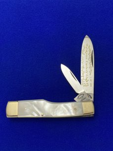 Fightn Rooster Solingen Germany Palmetto Curlery Club 1 of 200 Pearl Gunstock Knife