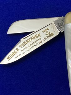 Fight'n Rooster Germany Middle TN Knife Collectors 1985 1 of 150 Pearl Cigar Stockman  Knife