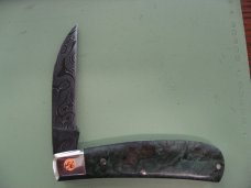 TUNA VALLEY PHOENIX JACK  GREEN MAPLE BURL DAMASCUS