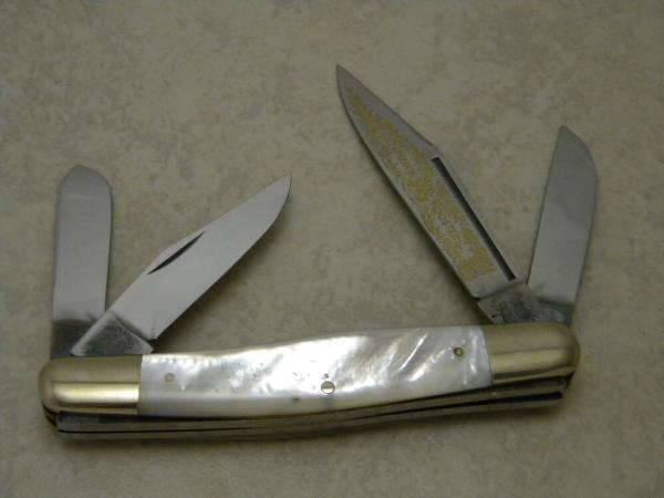 Fightn Rooster Solingen Germany Pearl "The Captain's Rooster"-Blade Stockman Knife
