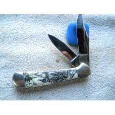 Frost Japan Surgical Steel Scrimshaw Knife Duck
