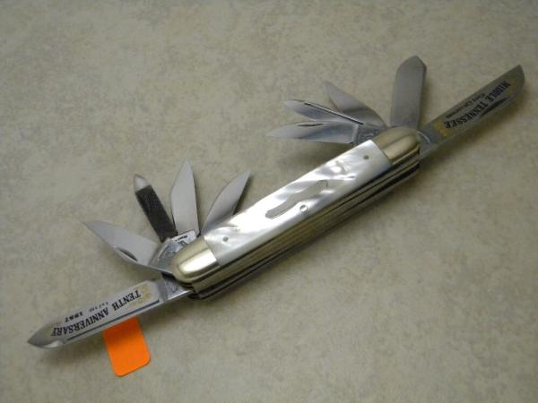 Fightn Rooster Germany Pearl 1987 10 Blade Middle TN Tenth Anniv.  1 of 110  Stockman Knife