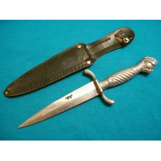 VINTAGE KORIUM PIC JAPAN BALL CLAW DAGGER DIRK STILETTO BOWIE KNIFE KNIVES OLD SHEATH FIXED BLADE