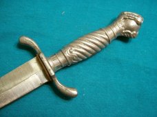 VINTAGE KORIUM PIC JAPAN BALL CLAW DAGGER DIRK STILETTO BOWIE KNIFE KNIVES OLD SHEATH FIXED BLADE