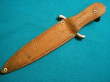 VINTAGE KORIUM PIC JAPAN BALL CLAW DAGGER DIRK STILETTO BOWIE KNIFE KNIVES OLD SHEATH FIXED BLADE