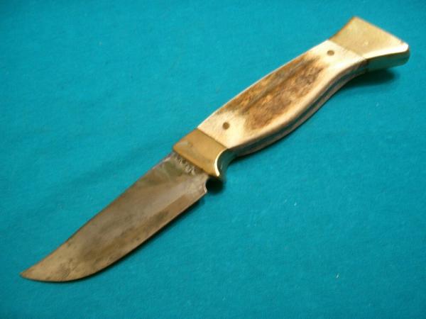 VINTAGE CUSTOM STAG KEMP HUNTING SKINNING FIXED BLADE BOWIE BUSHCRAFT SURVIVAL KNIFE KNIVES SHEATH VINTAGE CUSTOM STAG KEMP HUNTING SKINNING FIXED BLADE BOWIE BUSHCRAFT SURVIVAL KNIFE KNIVES SHEATH