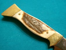 VINTAGE CUSTOM STAG KEMP HUNTING SKINNING FIXED BLADE BOWIE BUSHCRAFT SURVIVAL KNIFE KNIVES SHEATH