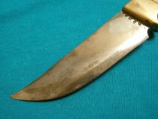 VINTAGE CUSTOM STAG KEMP HUNTING SKINNING FIXED BLADE BOWIE BUSHCRAFT SURVIVAL KNIFE KNIVES SHEATH