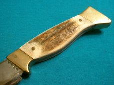 VINTAGE CUSTOM STAG KEMP HUNTING SKINNING FIXED BLADE BOWIE BUSHCRAFT SURVIVAL KNIFE KNIVES SHEATH
