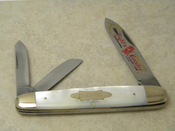 Fightn Rooster Germany Pearl 1994 1 of 200 Int'l Cut Club Angle Saxon Whittler Knife