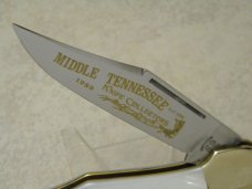 Fightn Rooster Germany Pearl 1989 1 of 100 Middle TN Knife Collector's Folding Hunter Knife