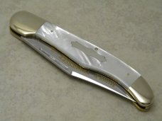 Fightn Rooster Germany Pearl 1989 1 of 100 Middle TN Knife Collector's Folding Hunter Knife