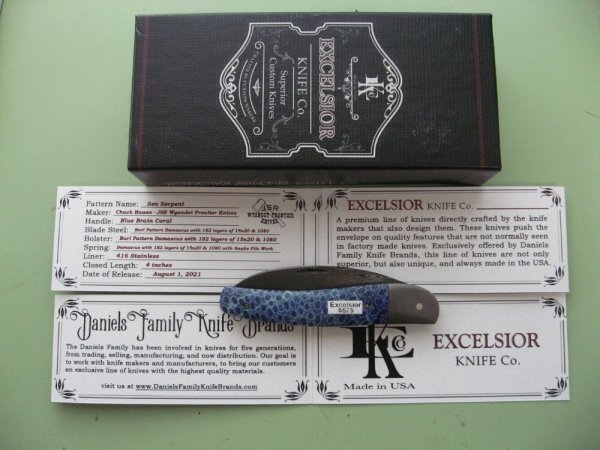 DANIELS FAMILY KNIFE BRANDS-EXCELSIOR KNIFE CO. BLUE BRIAN CORAL SEA SERPENT