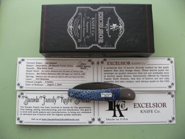 DANIELS FAMILY KNIFE BRANDS-EXCELSIOR KNIFE CO. BLUE BRIAN CORAL SEA SERPENT