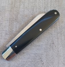 TA Davison Lambsfoot Straight Jack,#2067,4",Black Linen Micarta...jeweled liners .CTS-xhp