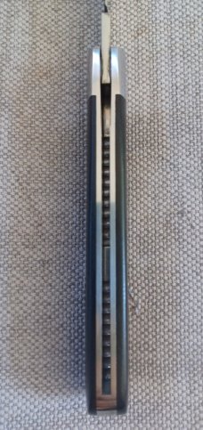 TA Davison Lambsfoot Straight Jack,#2067,4",Black Linen Micarta...jeweled liners .CTS-xhp