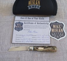 Mike Moran Straight Sheepsfoot Jack.Stabilized Hemp..Handrubbed A2.3.5"..coa,.pouch..perfect action