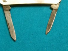 VINTAGE VOOS USA PEARL MOP FOLDING POCKET WATCH FOB KNIFE KNIVES OLD