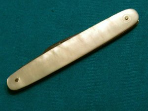 VINTAGE R&G CO PEARL MOP FOLDING POCKET FOB KNIFE KNIVES OLD