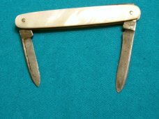 VINTAGE R&G CO PEARL MOP FOLDING POCKET FOB KNIFE KNIVES OLD